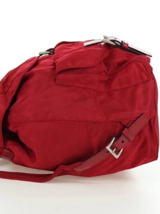 PRADA Backpack Nylon Red Silver Auth mr2001V